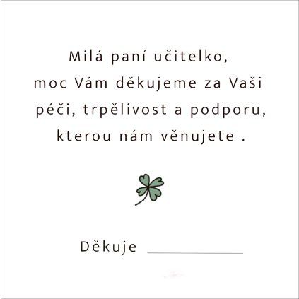 Učitelko, moc děkujeme