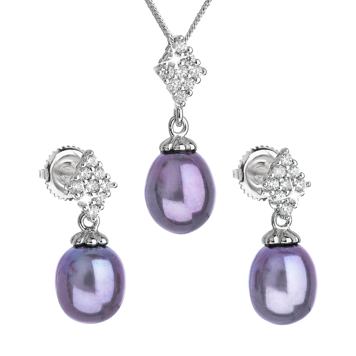 Perlová souprava z říčních perel peacock 29018.3