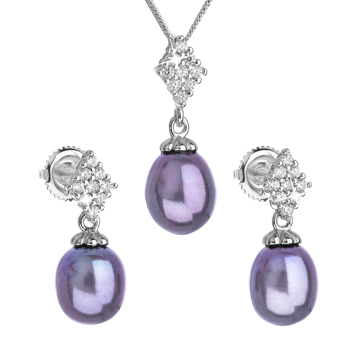 Perlová souprava z říčních perel peacock 29018.3