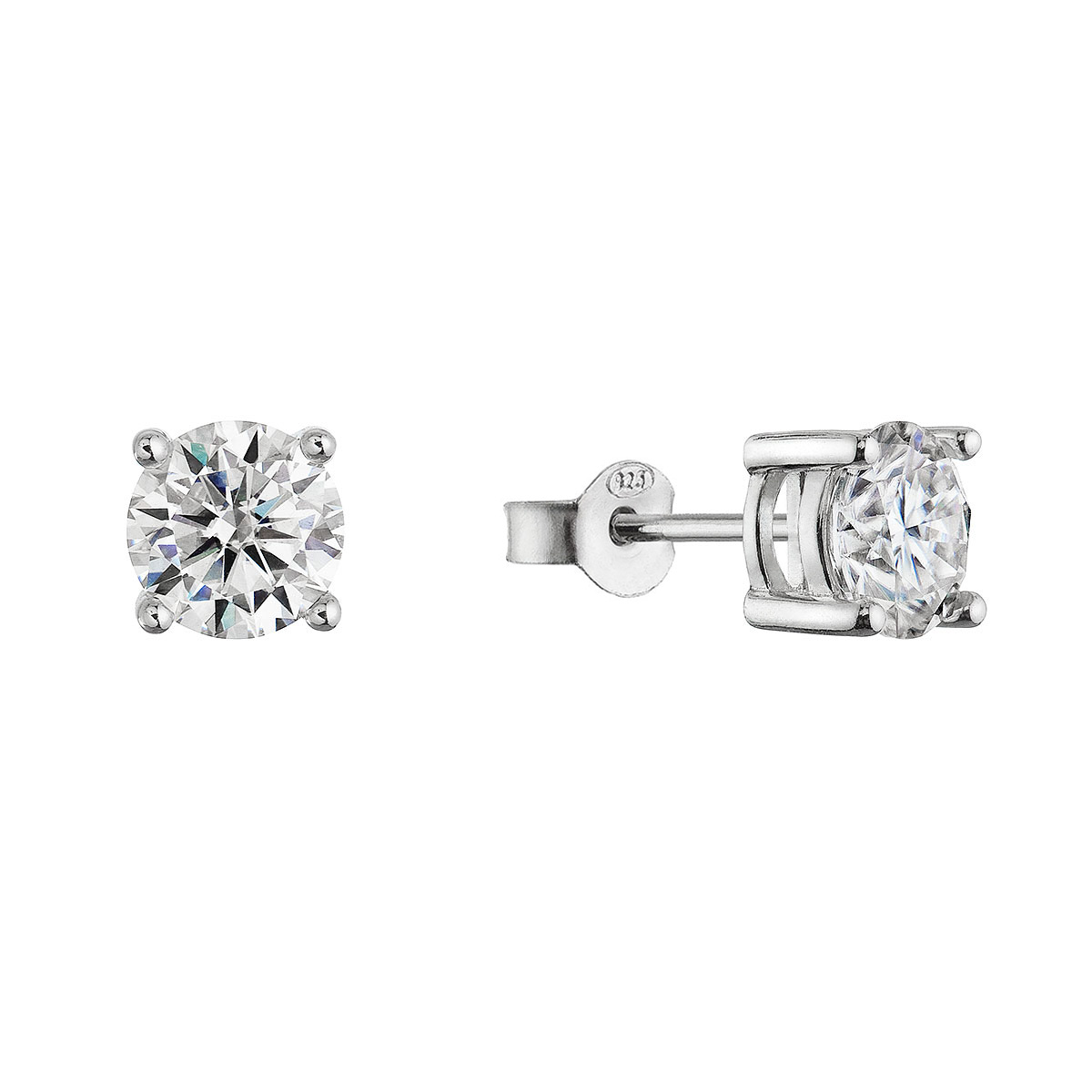 Stříbrné náušnice ELEN 11M00008 moissanite