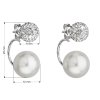 17537 3 stribrne nausnice dvojite s krystaly swarovski bile kulate 31179 1