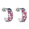 17606 stribrne nausnice kruhy s krystaly swarovski mix barev pulkruh 31118 4 galaxy