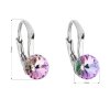 21500 2 stribrne nausnice visaci s krystaly swarovski fialove kulate 31230 5