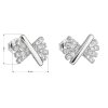 23261 2 stribrne nausnice pecka se zirkonem v bile barve 11137 1