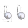 Stříbrné náušnice visací s šedou říční perlou 21009.3