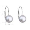 Stříbrné náušnice visací s šedou říční perlou 21044.3