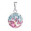 Stříbrný přívěsek s krystaly  Swarovski mix barev kulatý 34225.3 water lilly