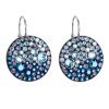 23672 stribrne nausnice visaci s krystaly swarovski modre kulate 31161 3 blue style