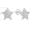 24446 2 stribrne nausnice pecka se zirkonem bila hvezdicka 11282 1