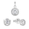 25211 sada sperku se zirkonem nausnice a privesek bile kulate 19026 1