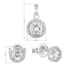 25211 1 sada sperku se zirkonem nausnice a privesek bile kulate 19026 1