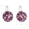 25766 3 stribrne nausnice visaci s krystaly swarovski fialove kulate 31176 3 amethyst
