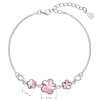 25916 3 stribrny naramek se swarovski krystaly ruzova kyticka 33112 3 light rose