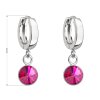 26321 2 stribrne visaci nausnice krouzky se swarovski krystalem 31300 3 fuchsia