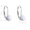 26351 3 stribrne visaci nausnice se syntetickym opalem bile kulate 11242 1