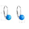 26357 3 stribrne visaci nausnice se syntetickym opalem modre kulate 11242 3