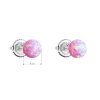 26372 3 stribrne nausnice pecky se syntetickym opalem ruzove kulate 11246 3