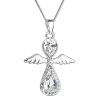 Stříbrný náhrdelník anděl se Swarovski krystaly bílý 32072.1