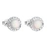 27485 stribrne nausnice pecky se syntetickym opalem a preciosa krystaly bile kulate 31217 1 white