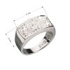 Stříbrný prsten s krystaly bílý obdelník 735014.10 crystal (Velikost 56 (ø17,8 mm))