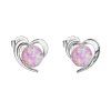 28880 stribrne nausnice srdce s ruzovym syntetickym opalem 31259 3 lt rose
