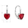 29381 2 stribrne nausnice visaci se zirkony cervene srdicko 11409 3 siam