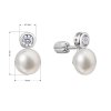 29729 1 stribrne nausnice pecky s ricni perlou button a jednim zirkonem 21089 1b