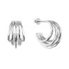 Stříbrné náušnice pět vlnitých kruhů 61081