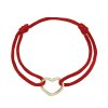 Kabbalah náramek s pozlaceným stříbrným srdcem 13093.3 red