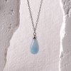 Stříbrný náhrdelník s akvamarínem 12168.3