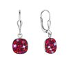 Stříbrné visací náušnice se Swarovski krystaly 31320.3 cherry