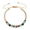 Náramek Shamballa světle hnědý s tyrkysem 43136.3