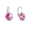 Kerek, rózsaszín Swarovski kristályos divatékszer fülbevaló 51002.3 rose