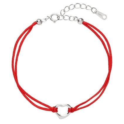 26279 kabbalah náramok proti uhranutiu stribrne srdicko 13006 3 cerveny