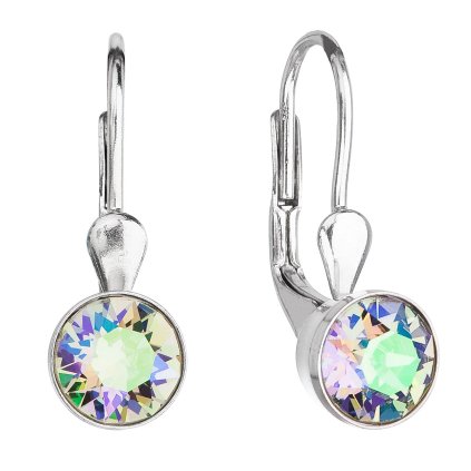 17249 stribrne nausnice visiace s kryštálmi swarovski zelene kulate 31112 5