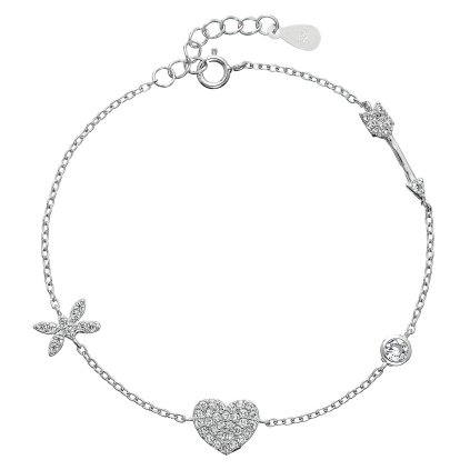 26417 stribrny naramok so zirkónmi srdicko 13017 1