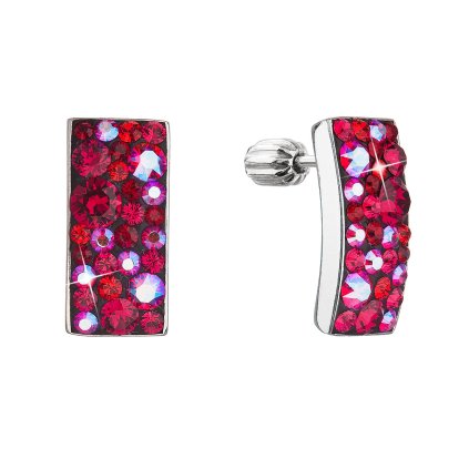 26492 stribrne visiace náusnice so swarovski kryštálmi cerveny obdelnik 31303 3 cherry