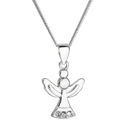26564 stribrny nahrdelnik anjel so swarovski kryštálmi biely 32078 1