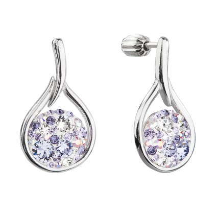 26600 stribrne visiace nausnice kvapky so swarovski kryštálmi 31305 3 violet
