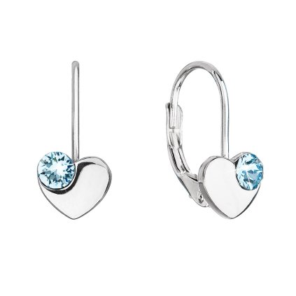 26636 stribrne visiace náusnice so swarovski kryštálmi srdicka 31299 3 modre