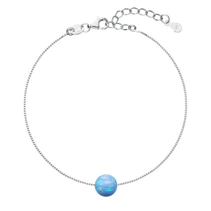 27206 strieborný náramok so syntetickým opalom svetlomodrá okrúhla 13019 3