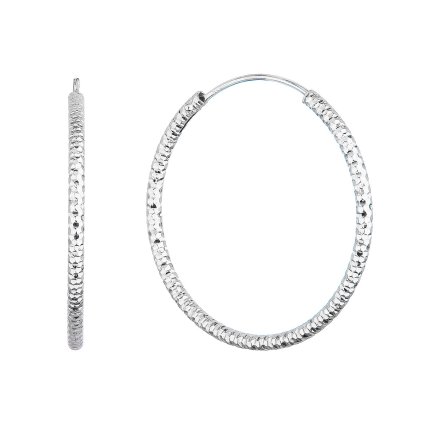 27356 stribrne nausnice kruhy s ozdobnym prelisovanim 61006