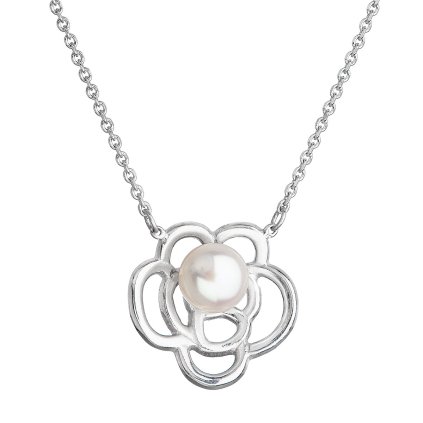 27440 perlovy nahrdelnik s pravou ricnou perlou biela kyticka 22034 1