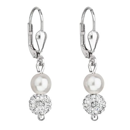 27488 stribrne nausnice visaci s preciosa krystaly biele kulate 31244 1