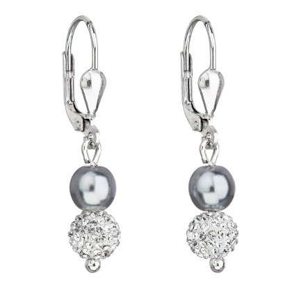 27494 stribrne nausnice visiace s preciosa kryštálmi sede kulate 31244 3
