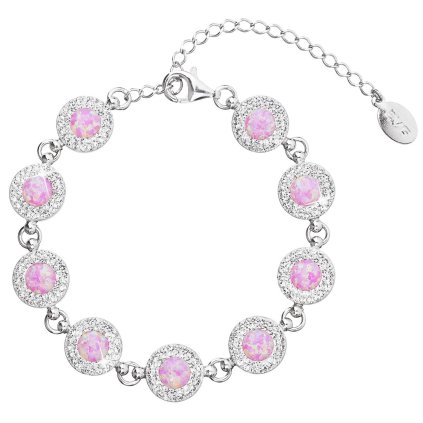 27518 strieborný náramok so syntetickým opalom a kryštálmi preciosa ružovej 33105 1