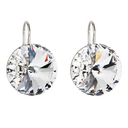 27623 stribrne nausnice visiace s kryštálmi preciosa biela kulate 31153 1