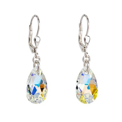 16343 stribrne nausnice visiace s kryštálmi swarovski ab efekt slza 31063 2