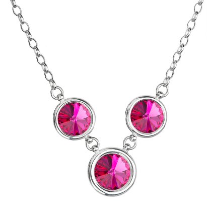 27668 stribrny nahrdelnik so swarovski krystalmi rusove guľaty 32033 3 fuchsia