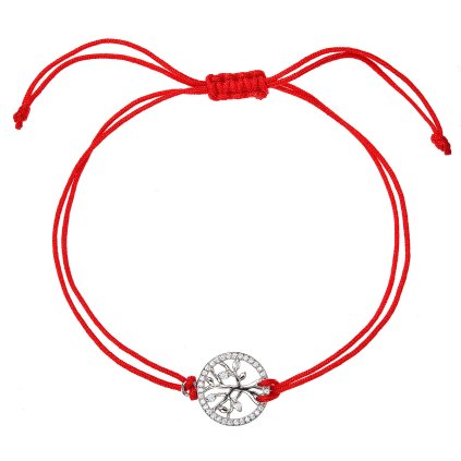 27920 kabbalah červený náramok proti uhranutiu strieborný strom života so zirkónmi 13021 3
